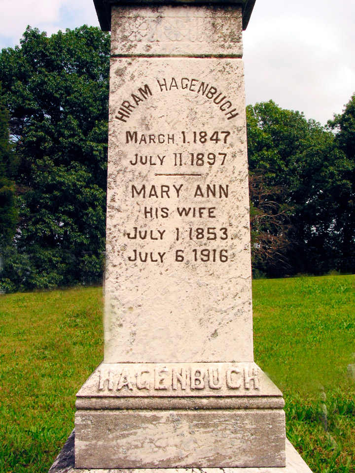 Gravestone of Hiram and Mary Ann 