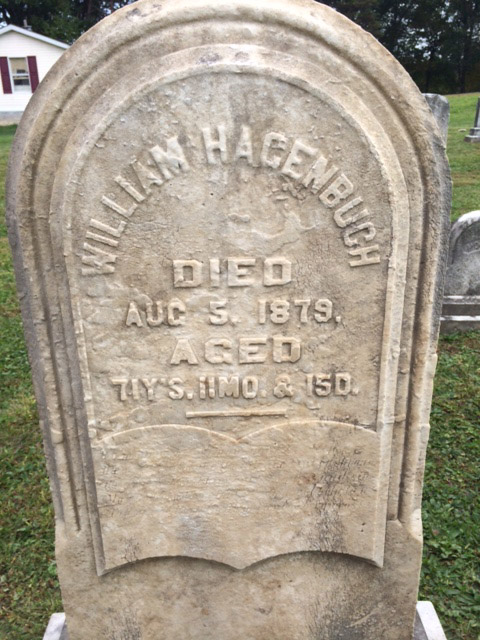 William Hagenbuch's gravestone after cleaning.