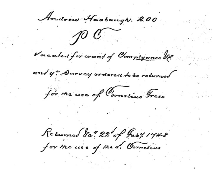 Andreas Hagenbuch 1738 Survey Return