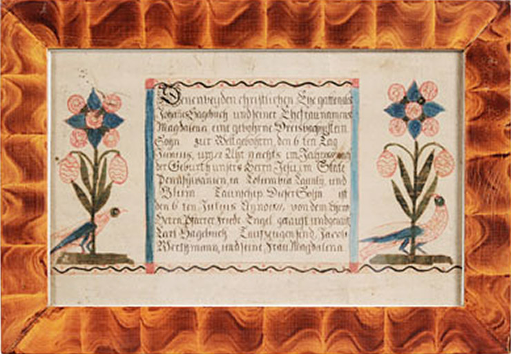 Charles (Karl) Hagenbuch Baptismal Fraktur