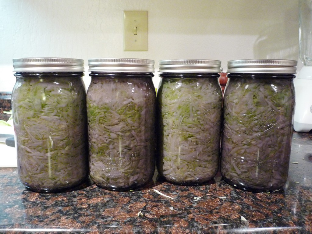 Sauerkraut In Mason Jars