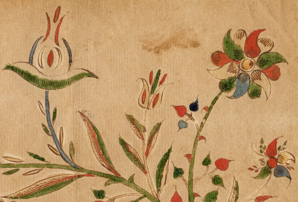 Anna Elizabeth Hagenbuch Fraktur Taufschein Flowers