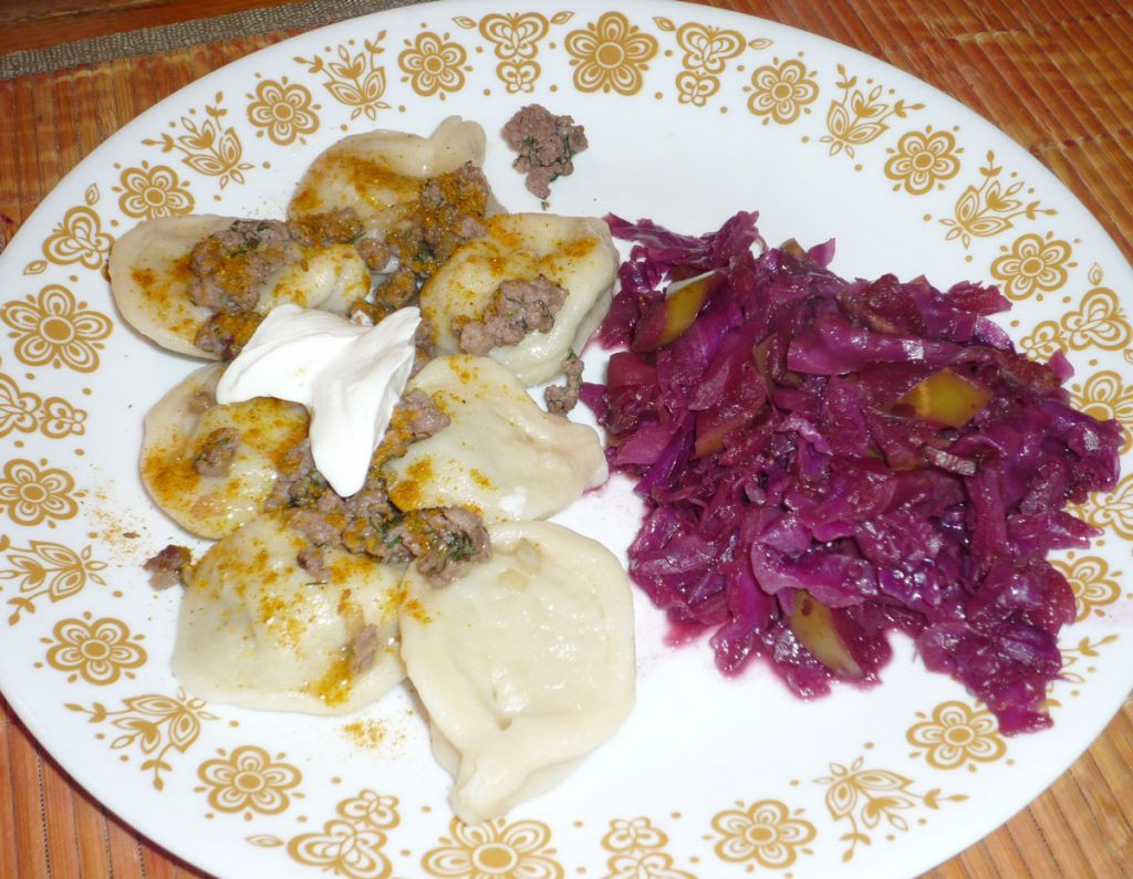 Pelmeni Red Cabbage Plated