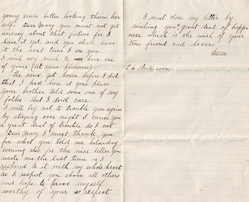 Samuel Sechler Letter January 21, 1880