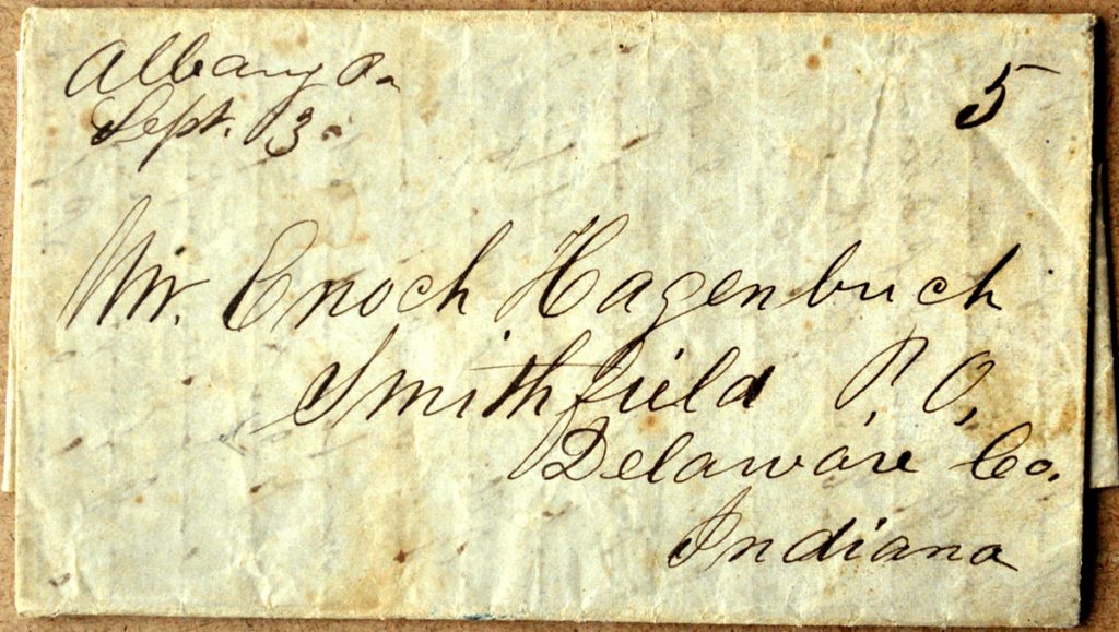 Timothy & Enoch Hagenbuch Letter 1851 Front