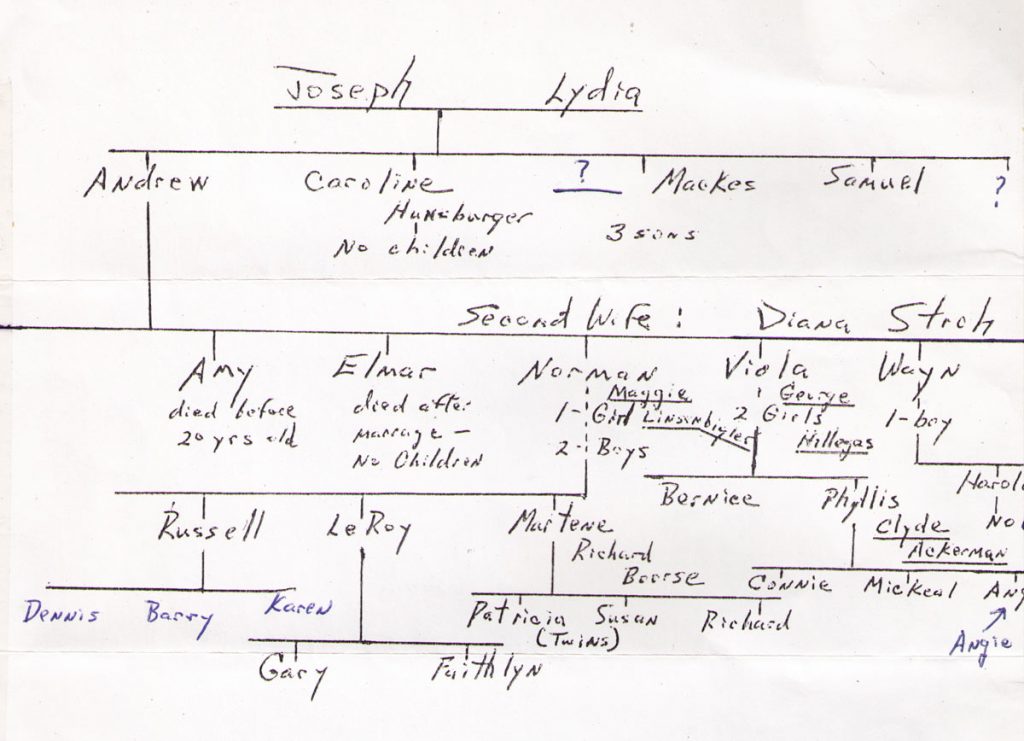Joseph Hagenbuch, Lydia Hahn family tree