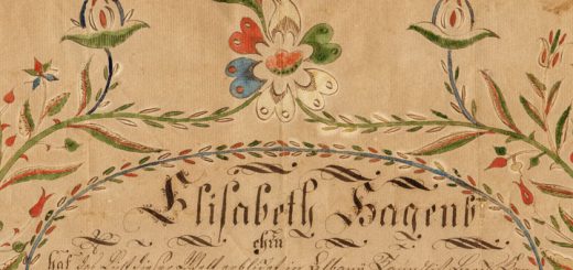 Elizabeth Hagenbuch Taufschein Fraktur