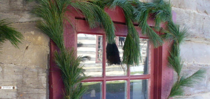Log Cabin Window Greens detail