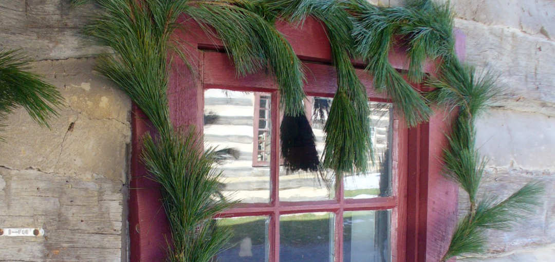 Log Cabin Window Greens detail