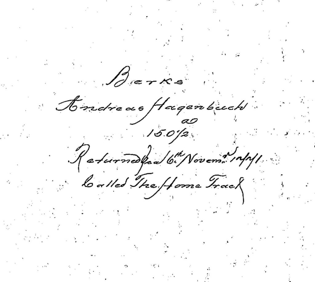 Andreas Hagenbuch 1741 Survey Returned