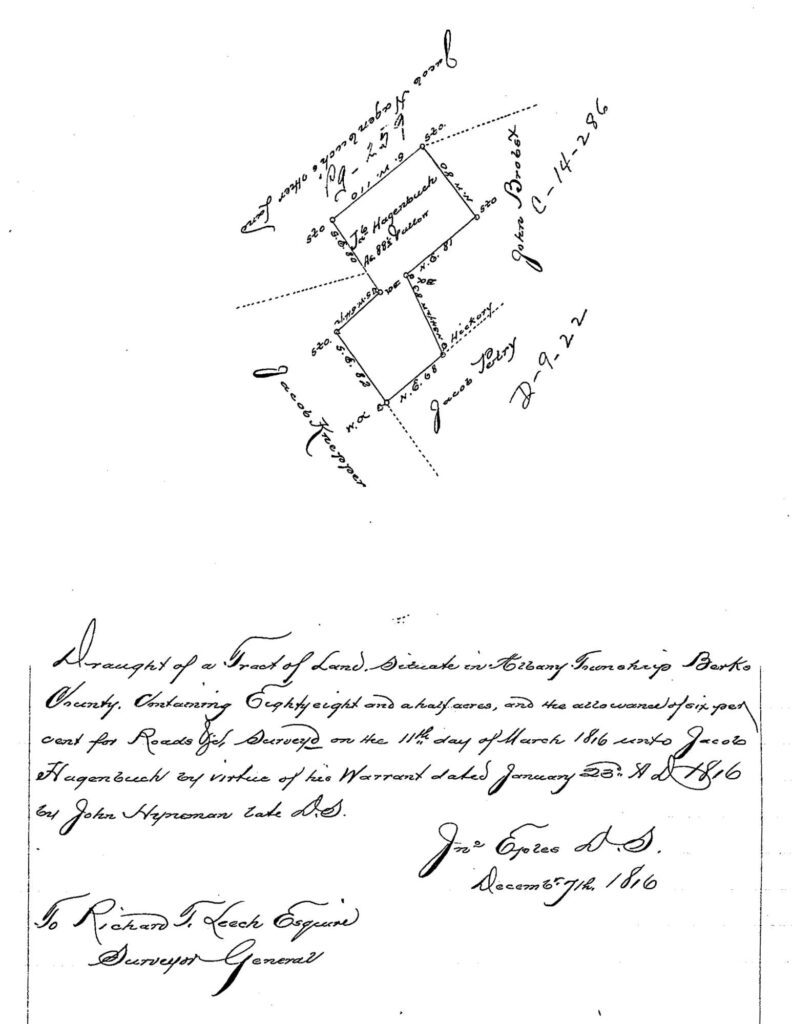 Jacob Hagenbuch Survey 1816 88.5 Acres