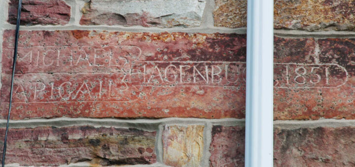 Detail of an image of Michael and Abigail (Stapleton) Hagenbuch's names