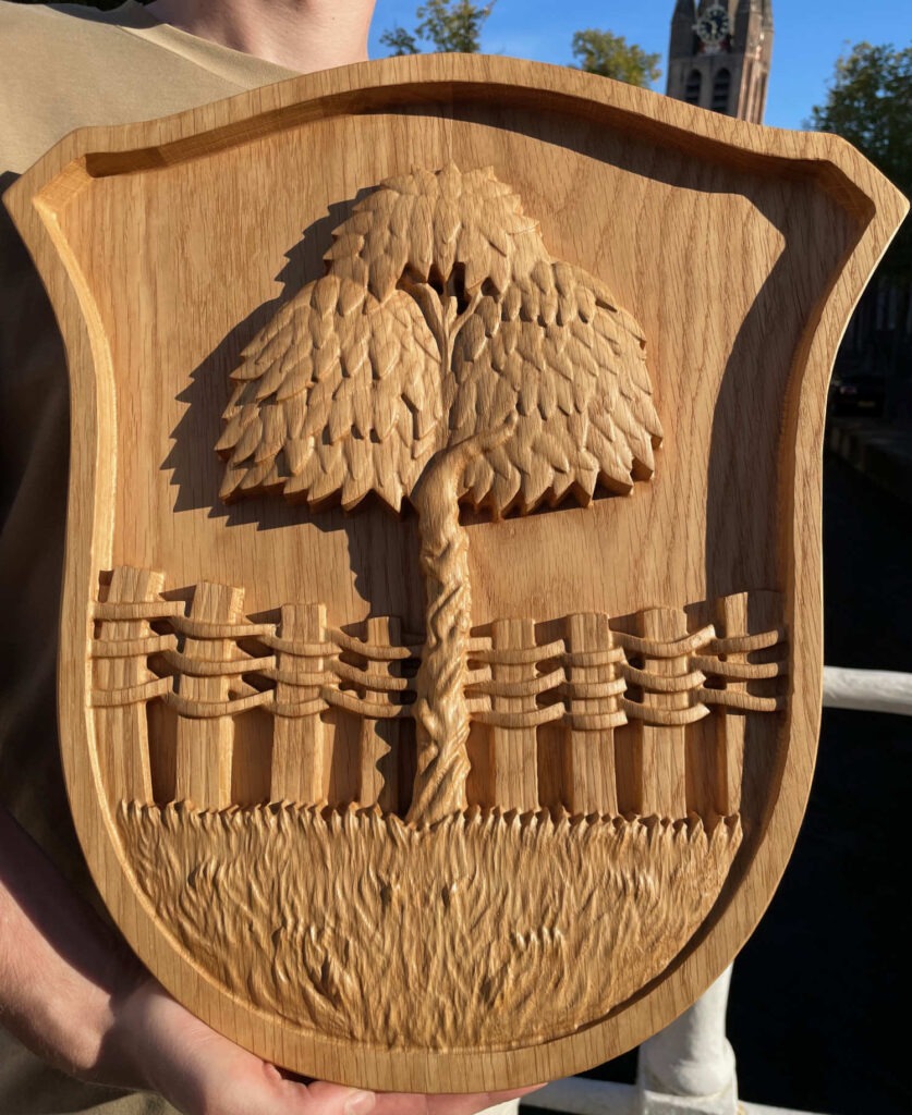 Hagenbuch Coat of Arms Wood Carving