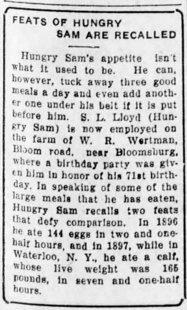 Hungry Sam Feats 1928