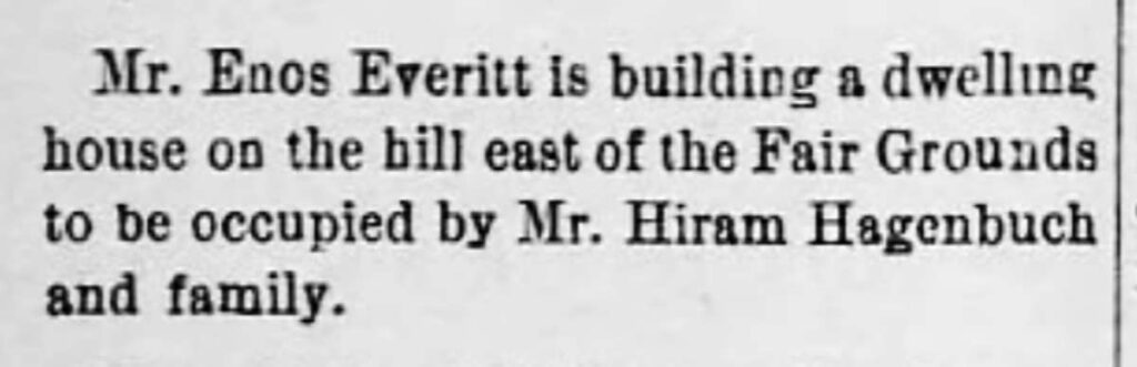 Hiram Hagenbuch house newspaper clipping