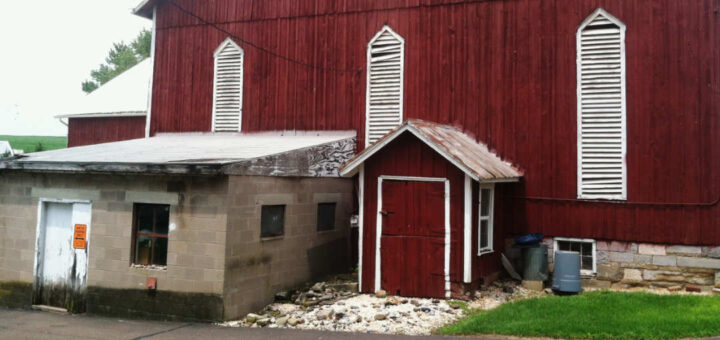 Entryway to the barn on the Hagenbuch farm detail