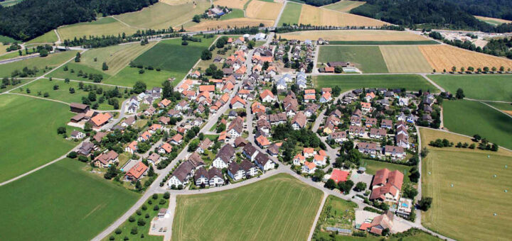 Aerial view of Hagenbuch, Switzerland