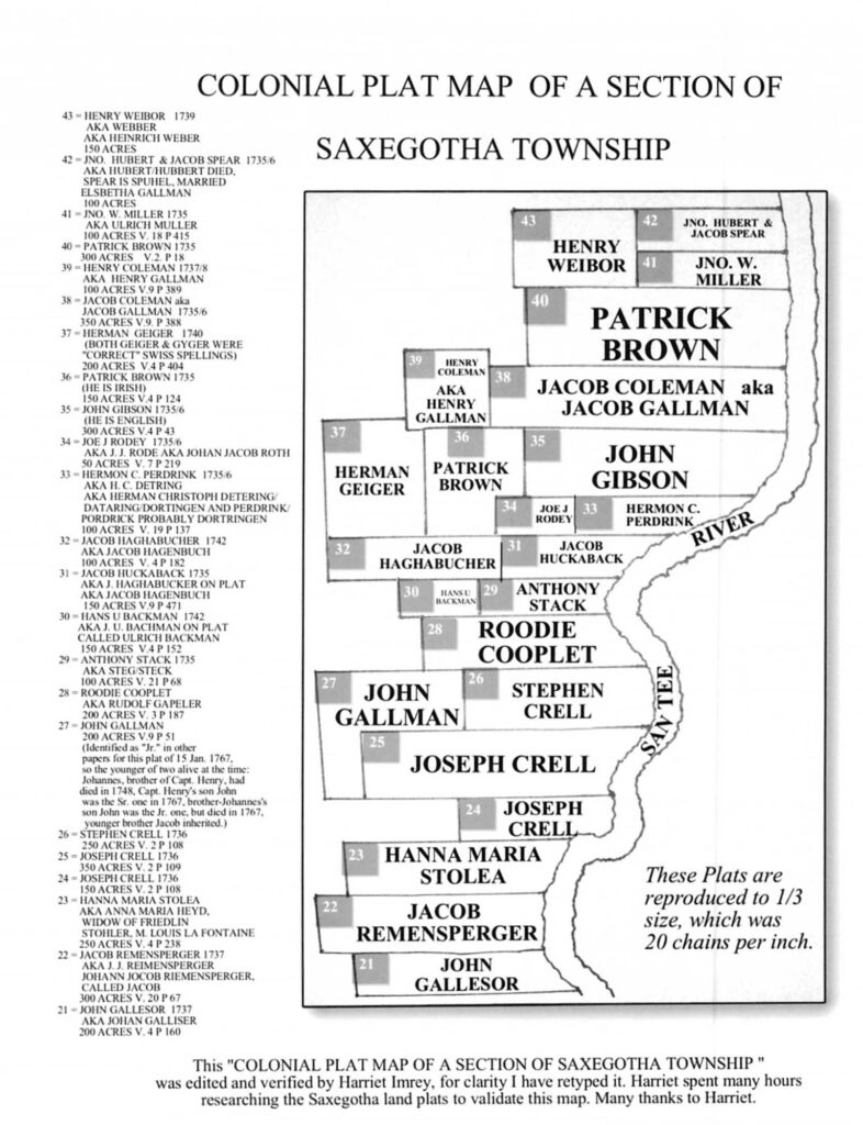 Early landholders in Saxe-Gotha Township