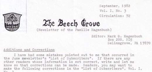 The Beech Grove, September 1982 Title