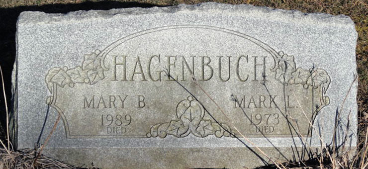 Gravestone of Mark and Mary Hagenbuch