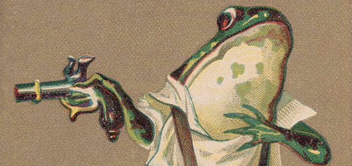 R. D. Hagenbuch Frog Duel Trade Card Detail