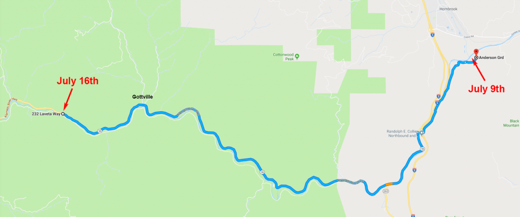 Klamath River, Hagenbuch Map, First Leg