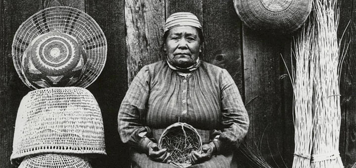 Klamath River Basket Weaver Woman Detail