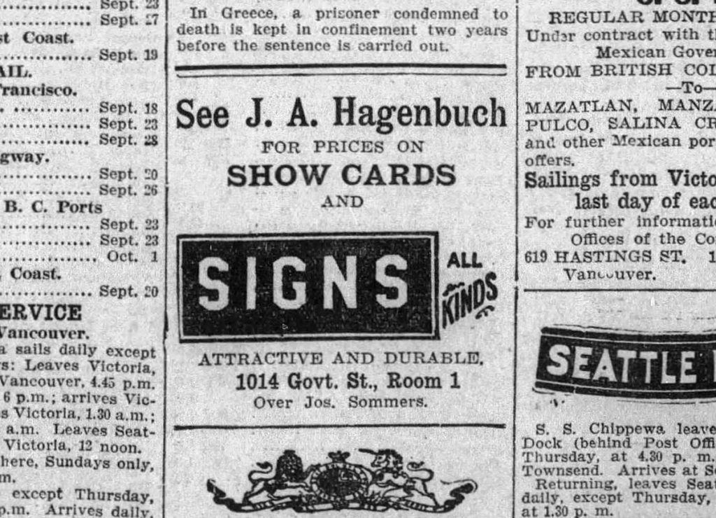 Jack Hagenbuch Sign Painter 1908