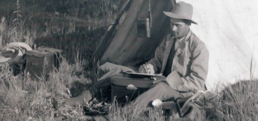 Klamath River Tent Man Writing Journal