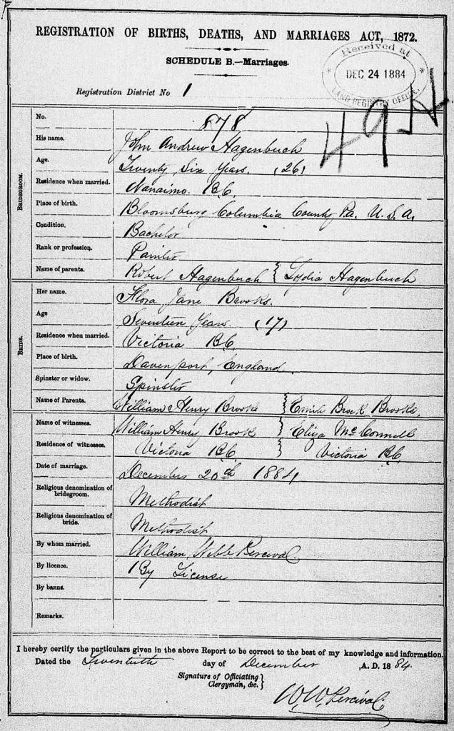 Hagenbuch Brooks Marriage Certificate