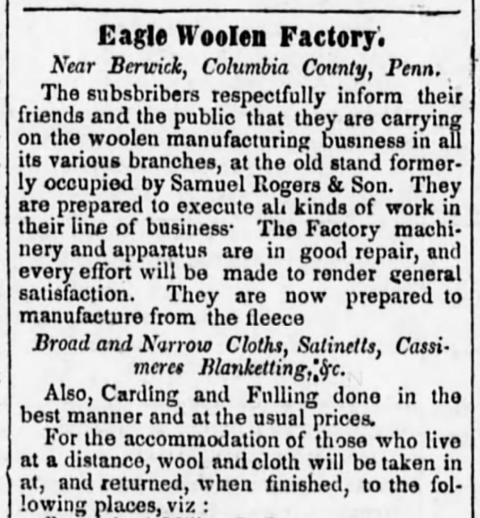 Eagle Woolen Factory 1850