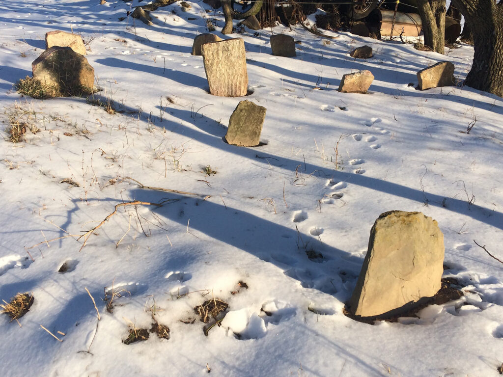 Stones Hagenbuch Homestead Cemetery Snow