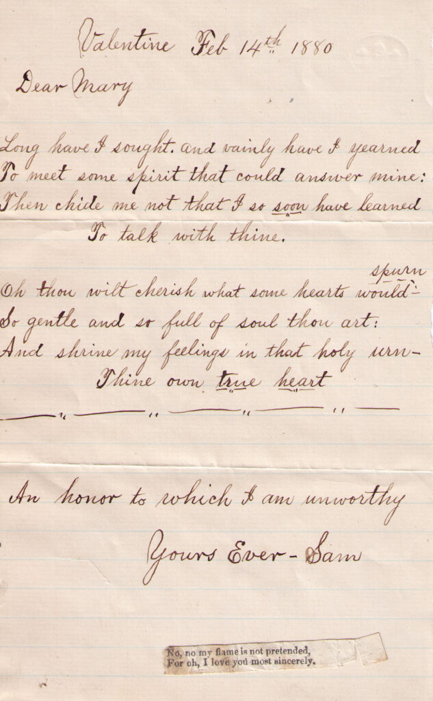 Sechler, Davis Letter Feb. 14, 1880