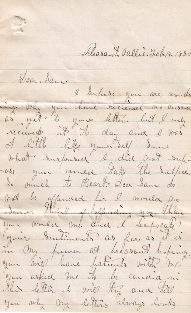 Sechler, Davis Letter Feb. 19, 1880