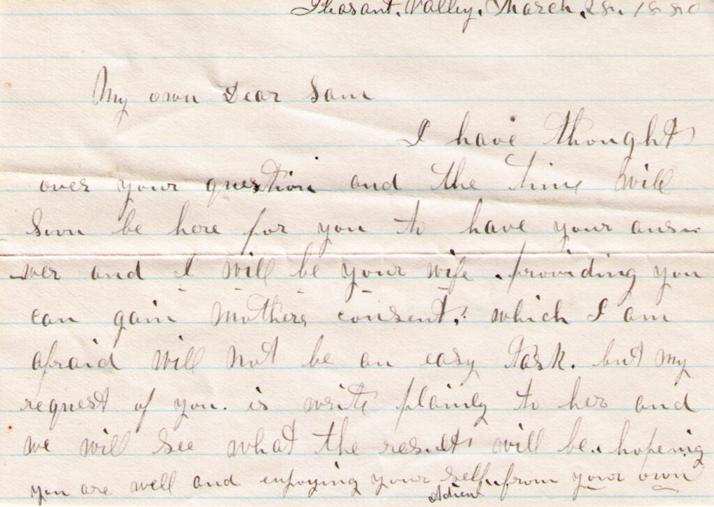 Sechler, Davis Letter, March 26, 1880