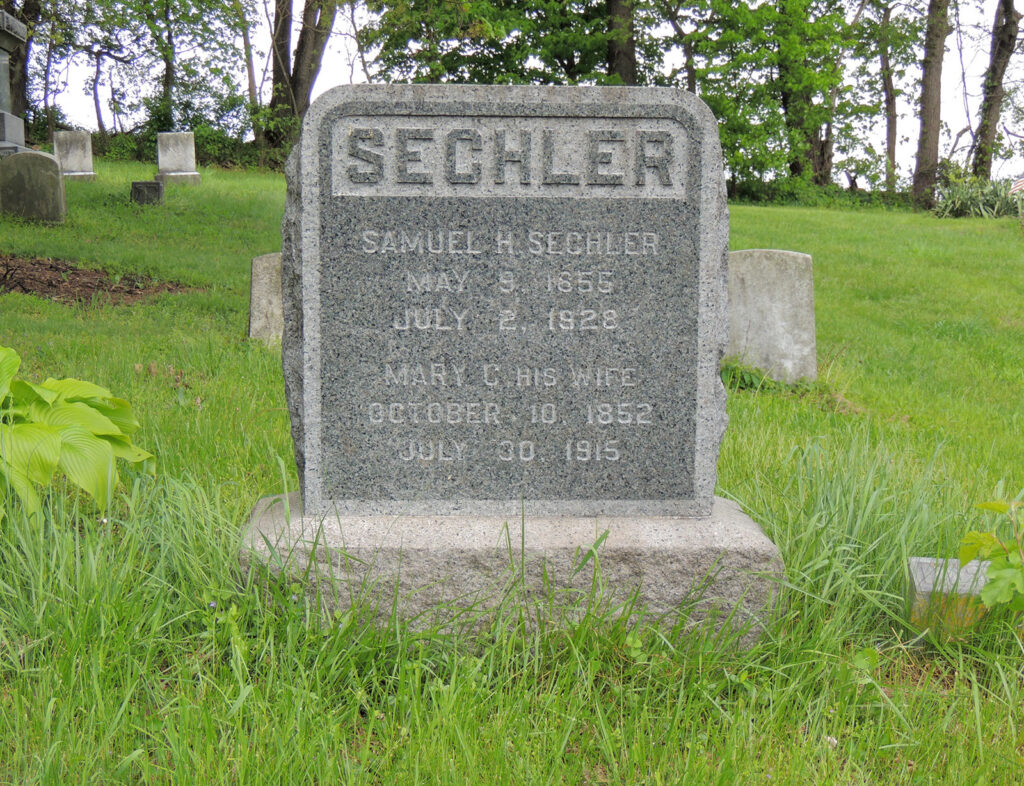 Gravestone of Samuel and Mary (Davis) Sechler