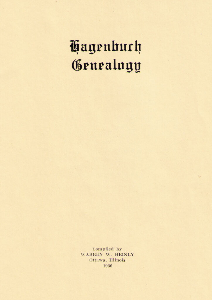 Hagenbuch History Warren Heinly