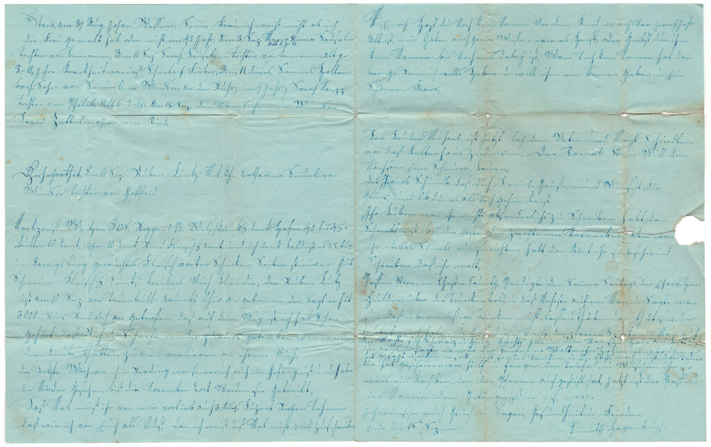 Daniel Hagenbuch 1841 Opened Letter Side Two