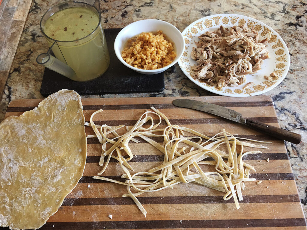 Chicken Corn Soup with Noodles