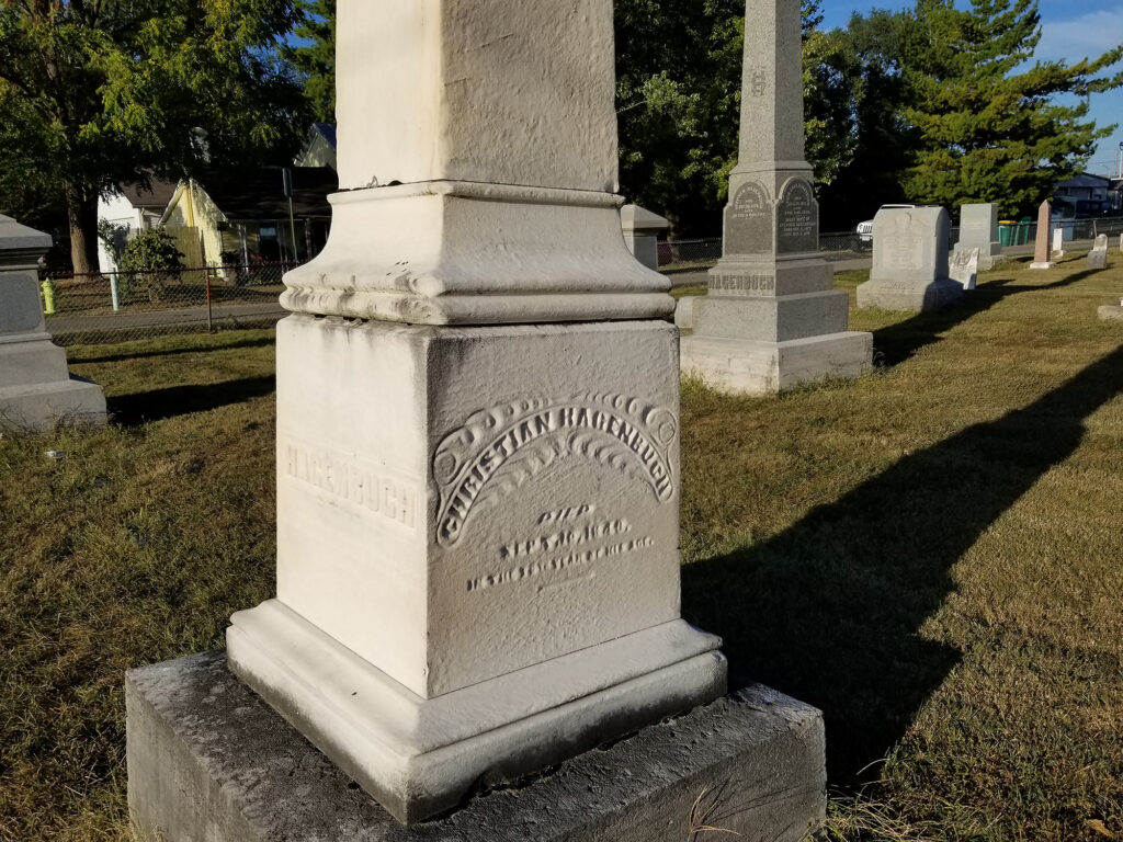  Christian Hagenbuch Stone in Fairfield Cemetery, Fairborn, OH