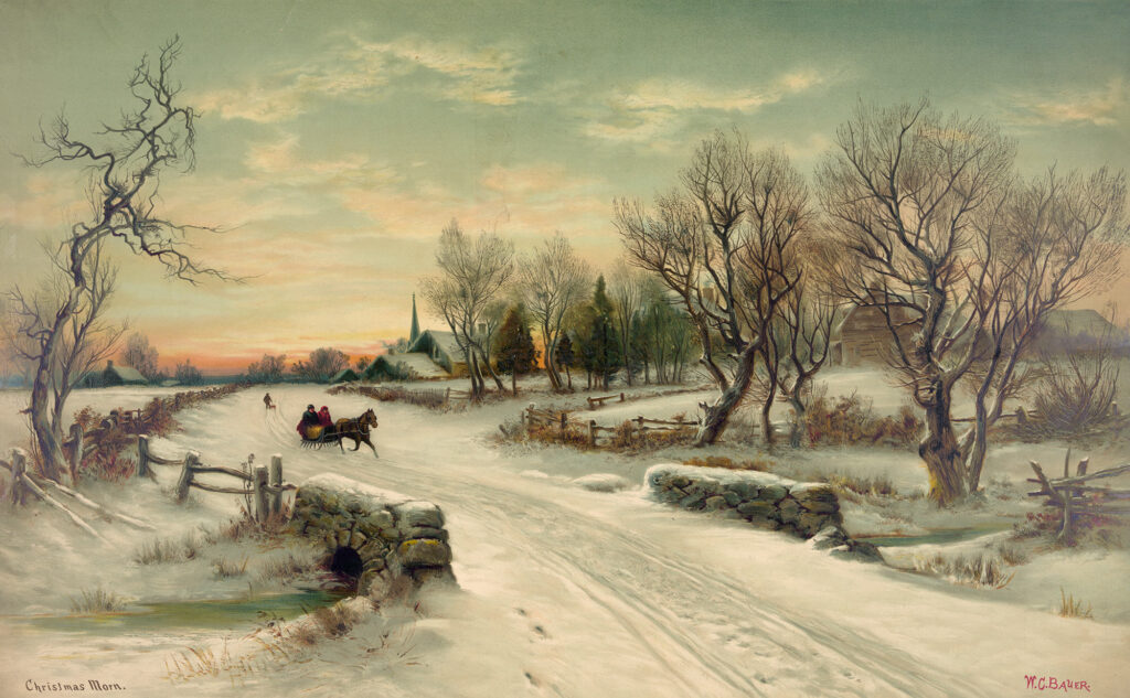 Christmas Morn, Lithograph, 1880, Raphael Tuck & Sons 