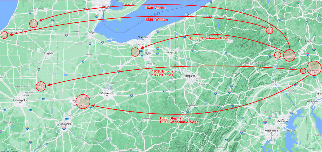 Pennsylvania, Ohio, Indiana, Michigan Detail