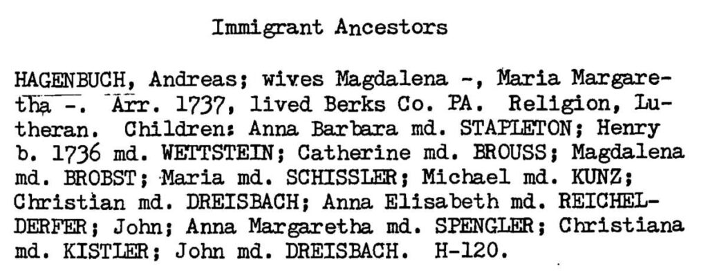 Immigrant Ancestors, 1981, Andreas Hagenbuch