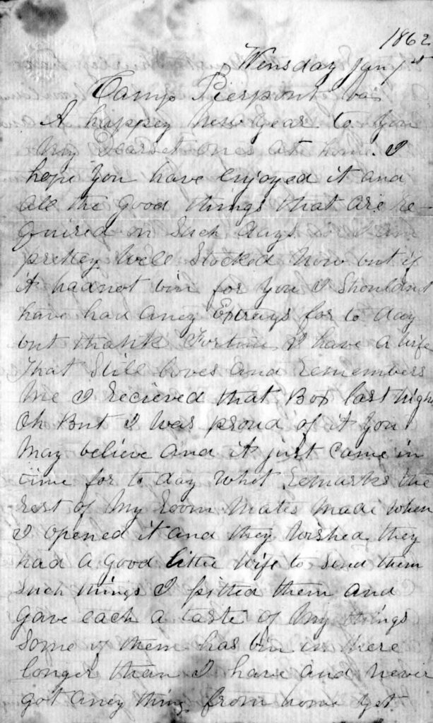 Benjamin Hagenbuch Letter 1862 Page 1