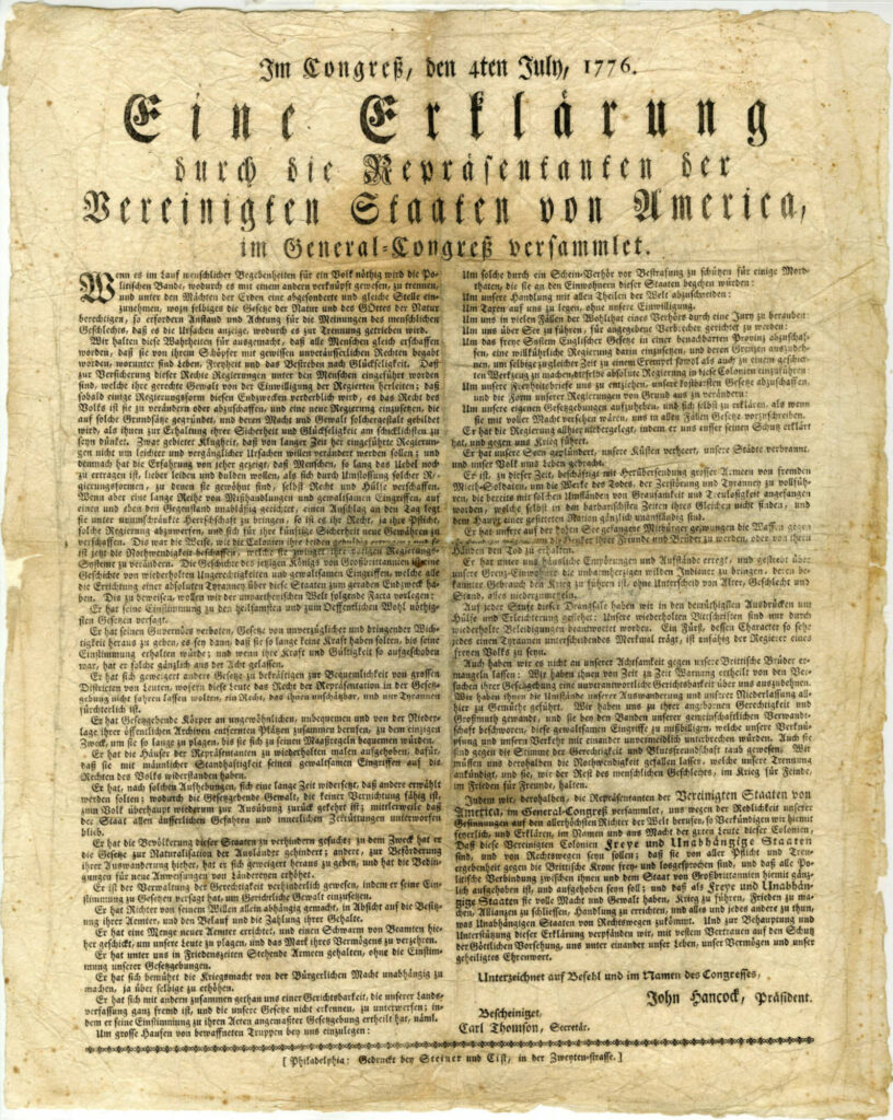 Declaration of Independence in German