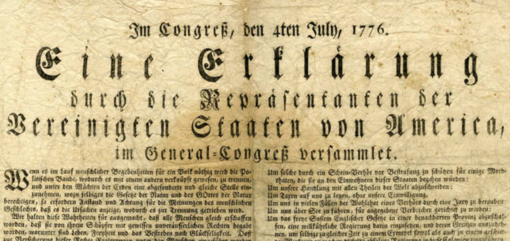 Declaration of Independence in German Detail