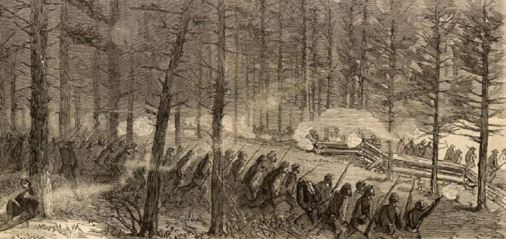 Sketch Battle Hatcher's Run 1865
