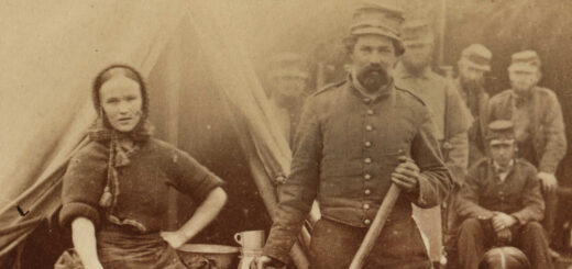 Woman and Soldiers, Union Army, 1862