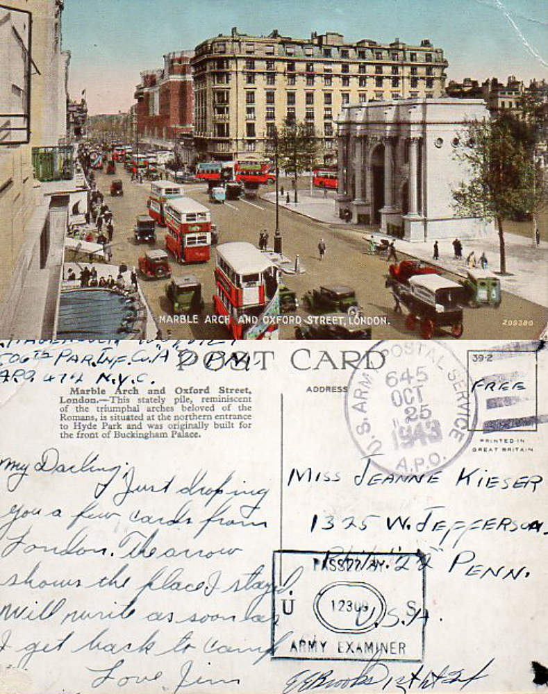 James Hagenbuch Jeanne Kieser Postcard 1943
