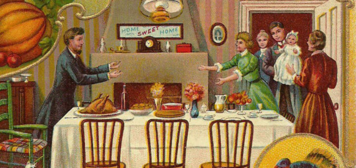 Welcome Thanksgiving Day Postcard 1908 Detail